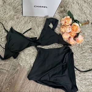 Black Frills One Piece cut out swim suit. Size 6